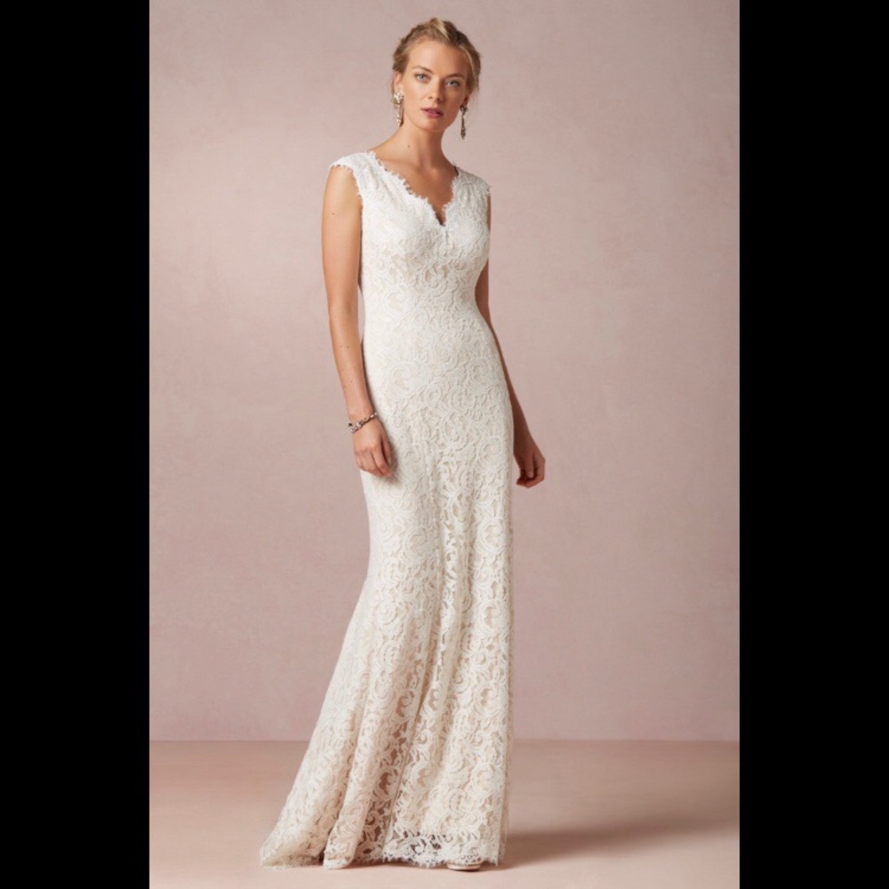 Anthropologie Margeaux Gown Ivory 4